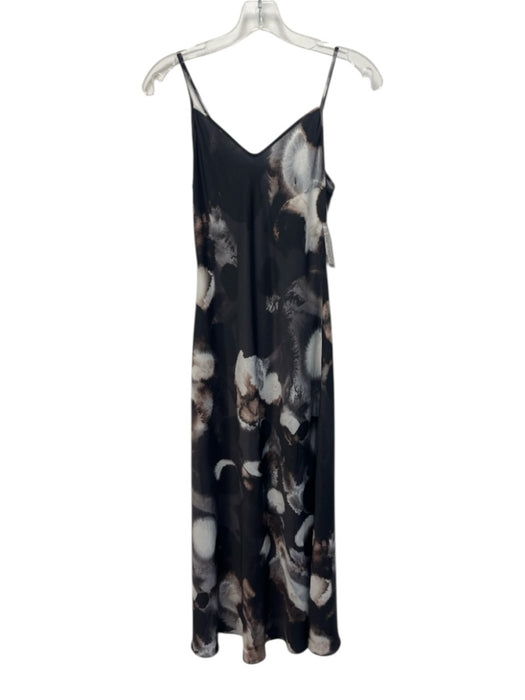 ALLSAINTS Size 4 Black, Brown & White Polyester Spaghetti Strap Satin Slip Dress Black, Brown & White / 4