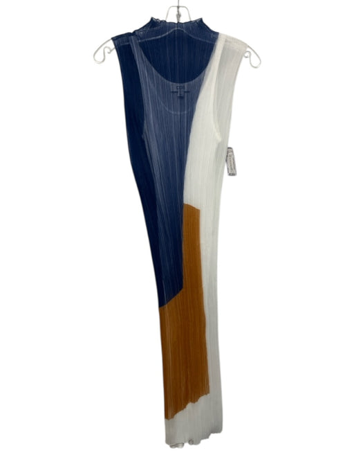 COS Size XS White, Navy Blue & Orange Missing Fabric Tag Sleeveless Dress White, Navy Blue & Orange / XS