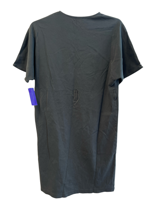 COS Size XS Dark Gray Cotton Short Sleeve solid color V Neck Knee length Dress Dark Gray / XS