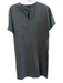 COS Size XS Dark Gray Cotton Short Sleeve solid color V Neck Knee length Dress Dark Gray / XS