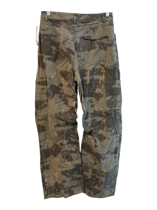 Lioness Size XXS Green Cotton High Rise Camoflage Zip Fly Barrel Pants Green / XXS