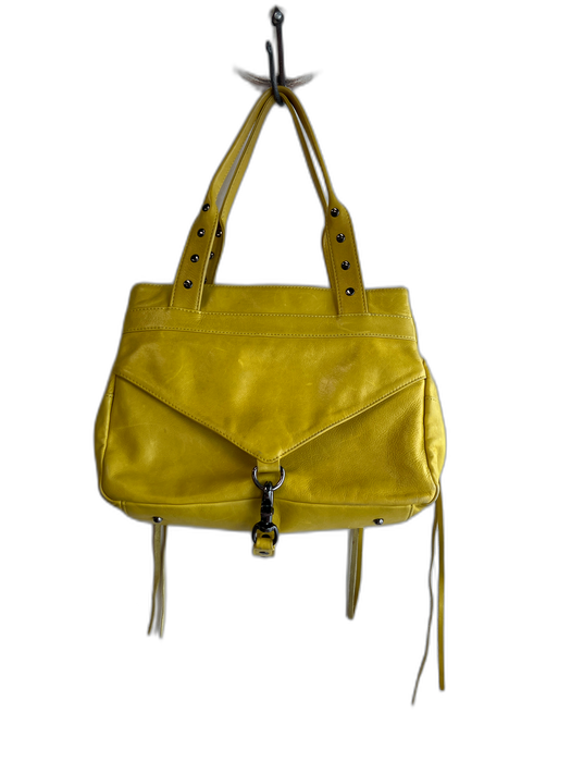 Botkier Yellow Leather Double Strap Top Zip silver hardware Bag Yellow / Medium
