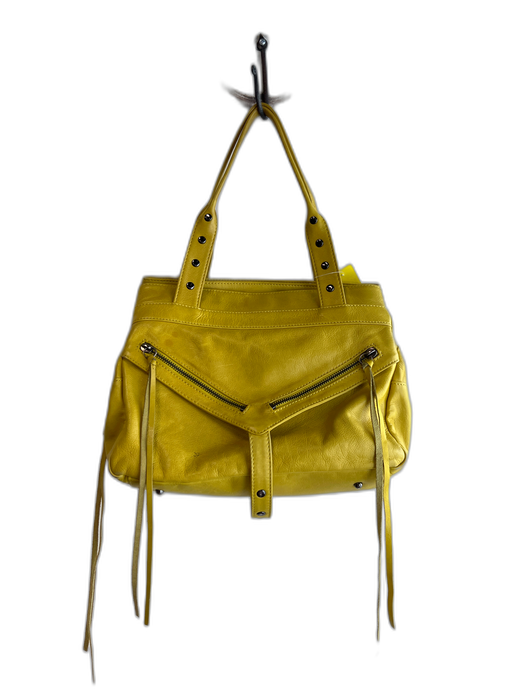 Botkier Yellow Leather Double Strap Top Zip silver hardware Bag Yellow / Medium