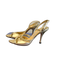 Jimmy Choo Shoe Size 38.5 Gold Leather Pointed Open Toe High Heel Shoes Gold / 38.5