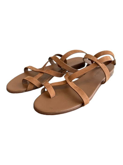 Jenni Kayne Shoe Size 38 Brown Leather Flat Strappy Ankle Buckle Sandal Shoes Brown / 38