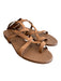 Jenni Kayne Shoe Size 38 Brown Leather Flat Strappy Ankle Buckle Sandal Shoes Brown / 38