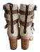Freebird by Steven Shoe Size 6 Bone & Brown Snakeskin Back Zip Open Toe Shoes Bone & Brown / 6