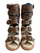 Freebird by Steven Shoe Size 6 Bone & Brown Snakeskin Back Zip Open Toe Shoes Bone & Brown / 6