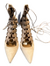 Aquazzura Shoe Size 38 Beige Suede Lace Up Stiletto Pointed Toe Back Zip Shoes Beige / 38