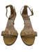 Manolo Blahnik Shoe Size 37.5 Beige Patent Leather open toe Ankle Strap Pumps Beige / 37.5