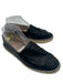 Chanel Shoe Size 38 Black & Beige Leather round toe Stitched Logo Espadrille Black & Beige / 38