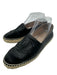 Chanel Shoe Size 38 Black & Beige Leather round toe Stitched Logo Espadrille Black & Beige / 38