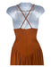 Khaite Size M Orange Viscose Blend Spaghetti Strap Midi Stretch Dress Orange / M