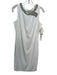 Badgley Mischka Collection Size 6 White & Silver Polyester Blend Open Back Dress White & Silver / 6