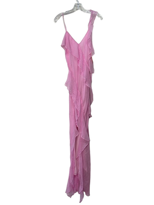 Amanda Uprichard Size S Pale Pink Silk Spaghetti Strap Ruffle Floor Length Dress Pale Pink / S