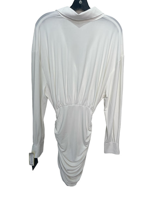 Norma kamali Size S White Polyester Blend Collared Button Up Long Sleeve Dress White / S