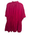 Brochu Walker Size XS Hot pink Linen round split neck Dolman Eyelet Detail Dress Hot pink / XS