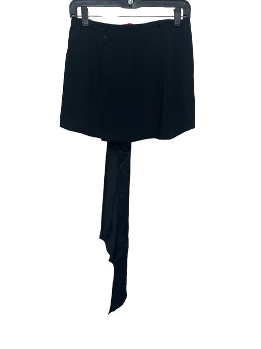 Amanda Uprichard Size S Black & Red Polyester Mini Draped Detail Back Zip Skirt Black & Red / S