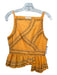 Ulla Johnson Size 6 Orange Cotton High Neck Sleeveless Embroidered Side Zip Top Orange / 6
