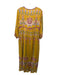 Free People Size S Yellow Pink Blue Viscose Printed Button Front Maxi Dress Yellow Pink Blue / S