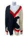 Alexander McQueen Size M Black White Red Cotton Cable Knit Long Sleeve Sweater Black White Red / M