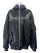 Celine Size 48 Black & Silver Polyamide Hood Logo Front Zip Cargo Jacket Black & Silver / 48