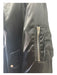 Celine Size 48 Black & Silver Polyamide Hood Logo Front Zip Cargo Jacket Black & Silver / 48