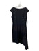 St John Size 6 Black Wool Blend Round Neck Cap Sleeve Paneled Back Zip Dress Black / 6