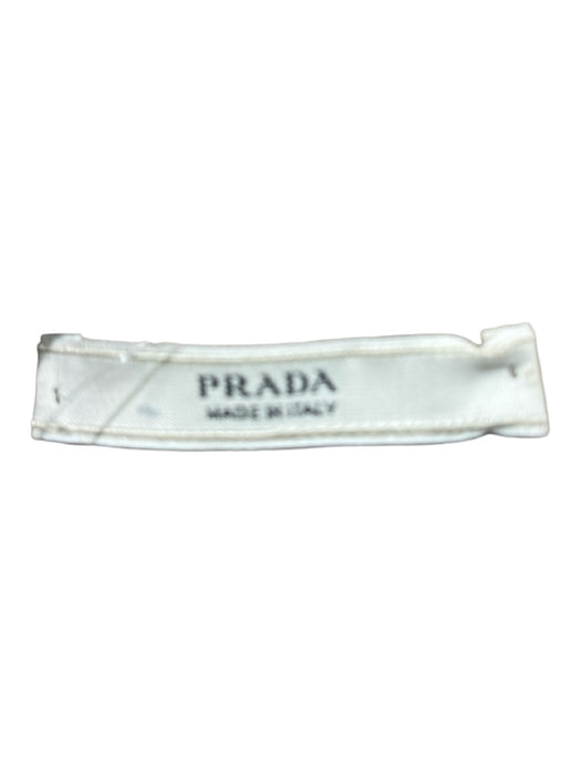 Prada Beige Cashmere Rectangle Fringe Hem Stitched Logo scarf Beige / S