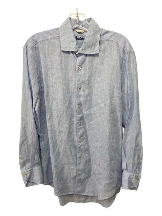 Stenstroms Size S Blue Linen Solid Button Down Men's Long Sleeve Shirt S