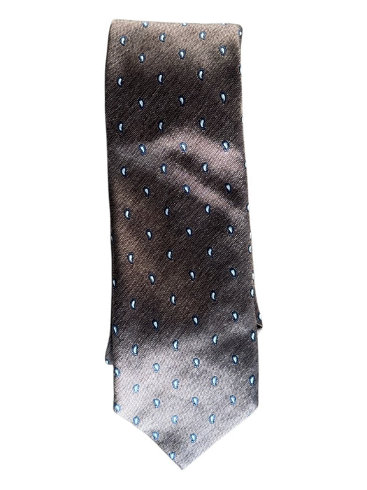 Altea Brown & White Silk Pailettes Men's Ties Brown & White