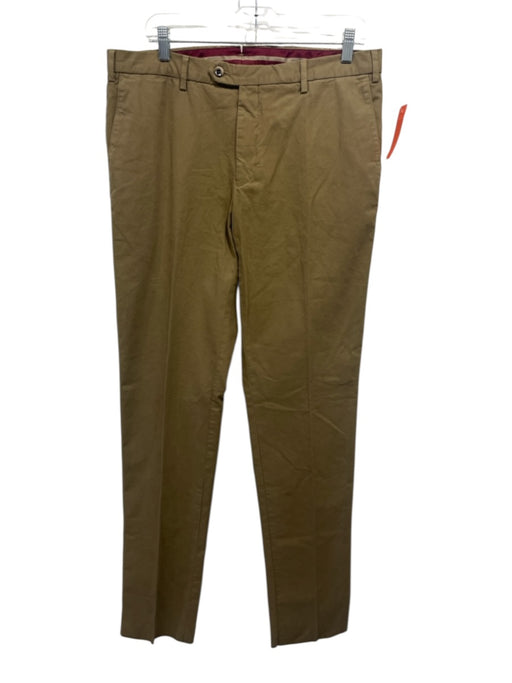 Germano Size 52 Dark Tan Cotton Solid Khaki Men's Pants Dark Tan / 52