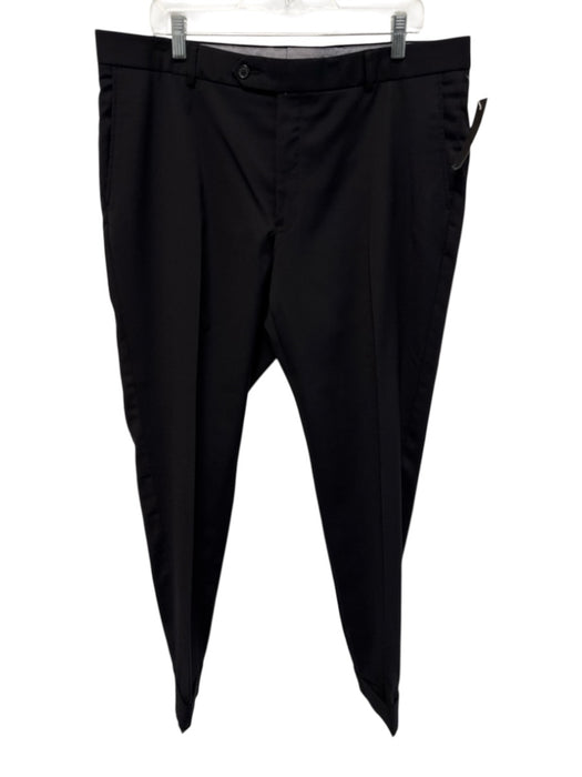 Miller Brothers Size 38 Black Wool Solid Dress Cuffed Men's Pants Black / 38