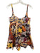 Maeve Size S White, Orange & Multi Print Cotton Blend Sleeveless A line Romper White, Orange & Multi Print / S