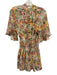 Misa Size XS White & Multi Polyester Abstract Floral Swiss Dot Dress White & Multi / XS