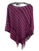 Missoni Pink & Purple Acrylic Blend Fringe Striped Open Knit Poncho Pink & Purple / One Size