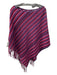 Missoni Pink & Purple Acrylic Blend Fringe Striped Open Knit Poncho Pink & Purple / One Size