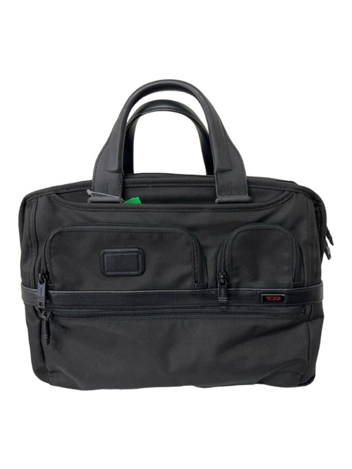 Tumi Black Nylon & Leather Sectioned Crossbody Strap Luggage Bag Black / M