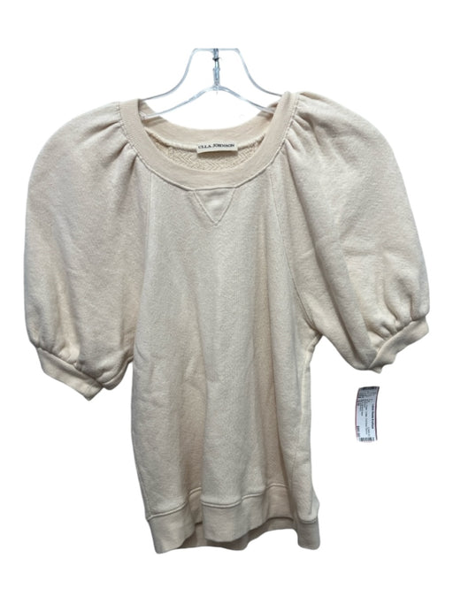 Ulla Johnson Size S/M Cream Cotton Puff Short Sleeve Top Cream / S/M