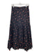 Ulla Johnson Size 2 Black & Coral Cotton floral print Crochet Lace Maxi Skirt Black & Coral / 2