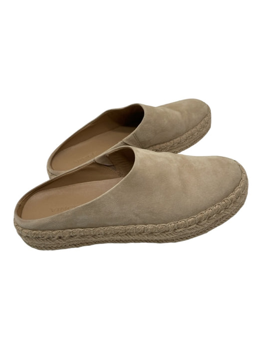 Vince Shoe Size 7 Beige Leather Suede Mule Slip On Espadrille Beige / 7