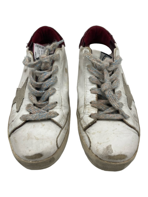 Golden Goose Shoe Size 39 White Leather Low Top lace up distressed Sneakers White / 39