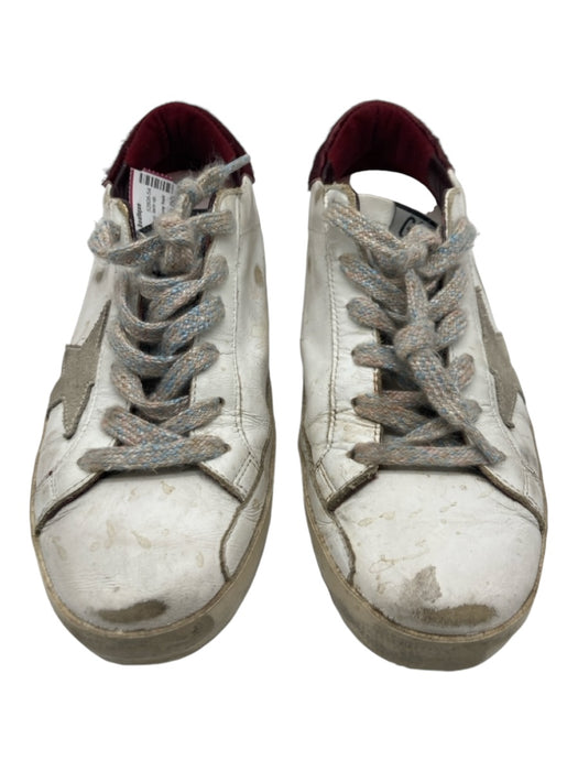 Golden Goose Shoe Size 39 White Leather Low Top lace up distressed Sneakers White / 39