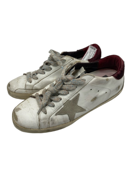 Golden Goose Shoe Size 39 White Leather Low Top lace up distressed Sneakers White / 39