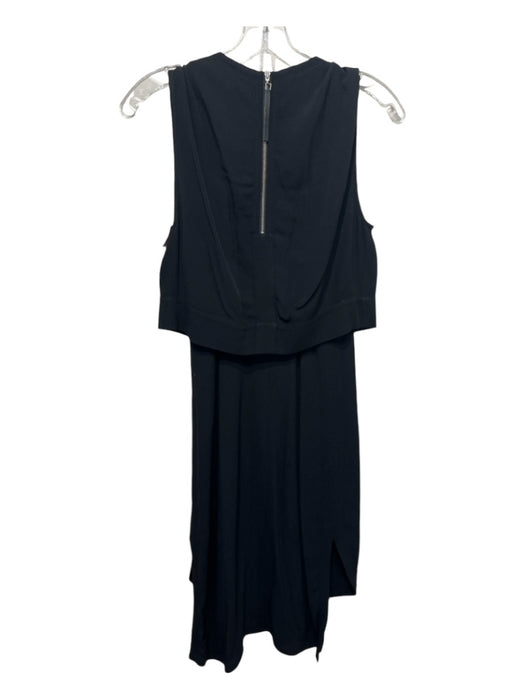 Helmut Lang Size 0 Black Rayon & Viscose Zip Detail Sleeveless Dress Black / 0