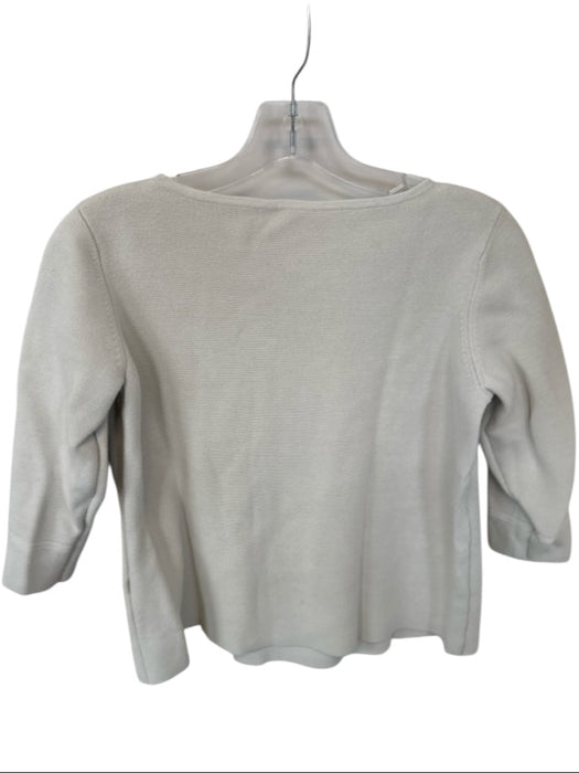 Eileen Fisher Size Est S Bone Cotton & Silk Long Sleeve Boat Neck Sweater Bone / Est S