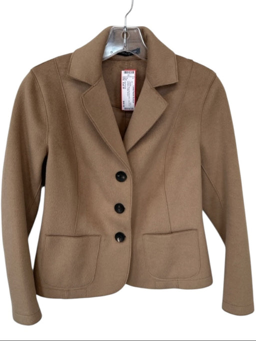 212 Goods Size Est M Camel Recycled Polyester Long Sleeve Buttons Collar Jacket Camel / Est M