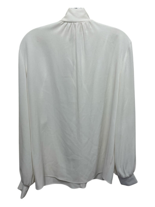 Tibi Size 4 White Triacetate & Polyester Tie Detail V Neck Top White / 4