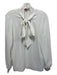 Tibi Size 4 White Triacetate & Polyester Tie Detail V Neck Top White / 4