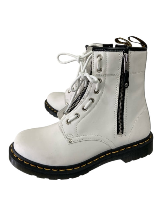 Dr Marten Shoe Size 9 White Leather Zip Laces Boots White / 9